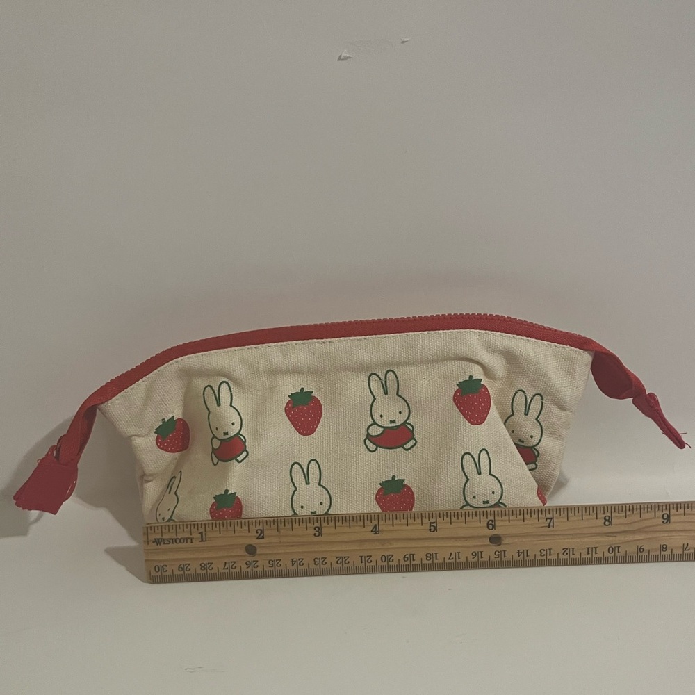 Miffy Strawberry Canvas Pencil/Cosmetics Case -preowned - Picture 8 of 8